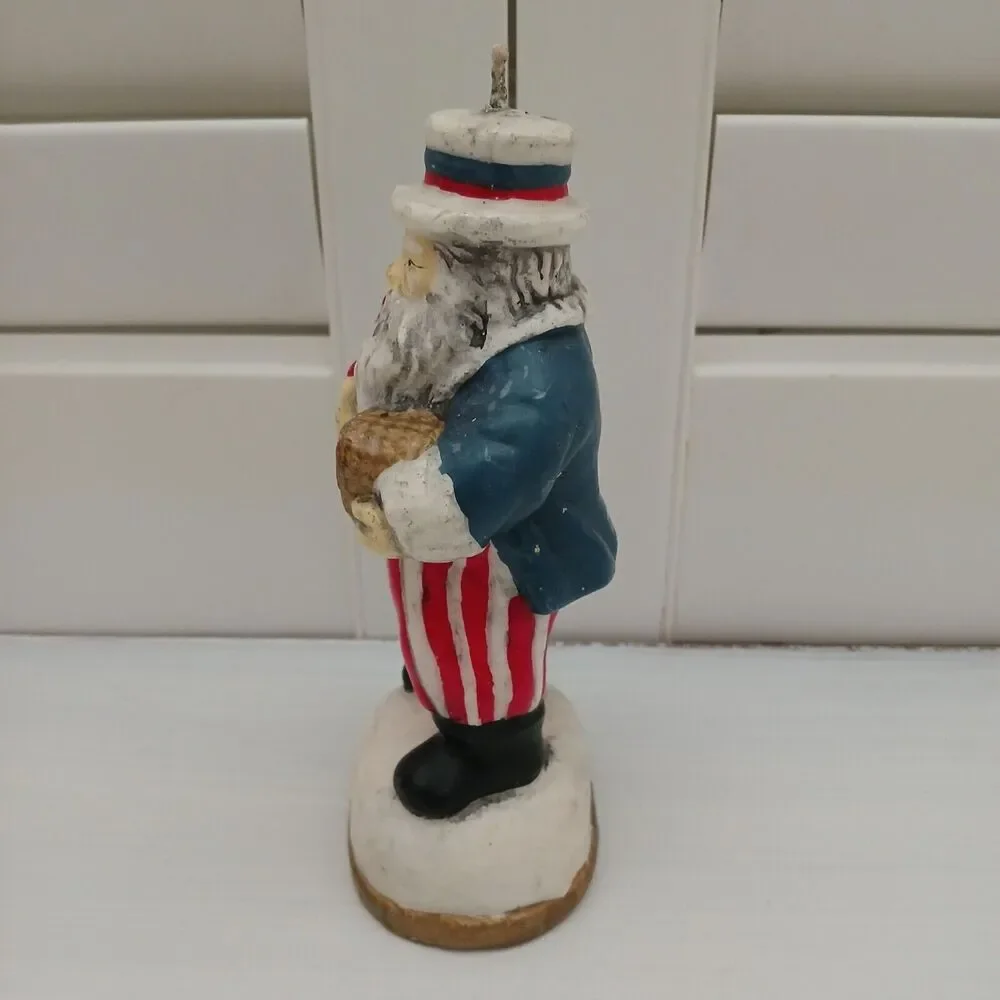 Patriotic Uncle Sam Santa Claus fourth of July Independance Christmas Candle - Picture 4 of 13